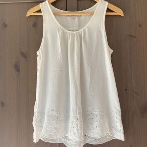 LOFT | Creme Eyelet Blouse